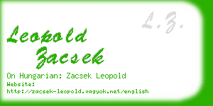 leopold zacsek business card